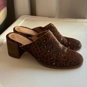Madewell The Carey Mules Real Calf Hair slip on clogs brown black women’s 7.5